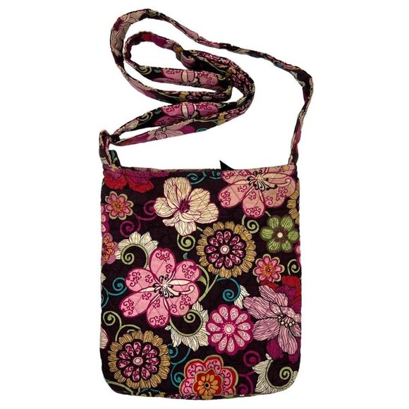 VERA BRADLEY Mod Floral Pink Hipster Crossbody Messenger Bag Floral Quilted - Picture 2 of 16